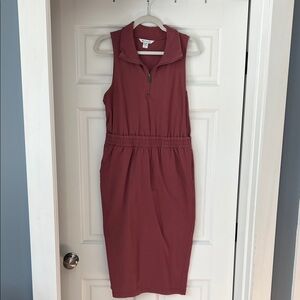 Athleta Sleeveless Midi Dress in Burgundy